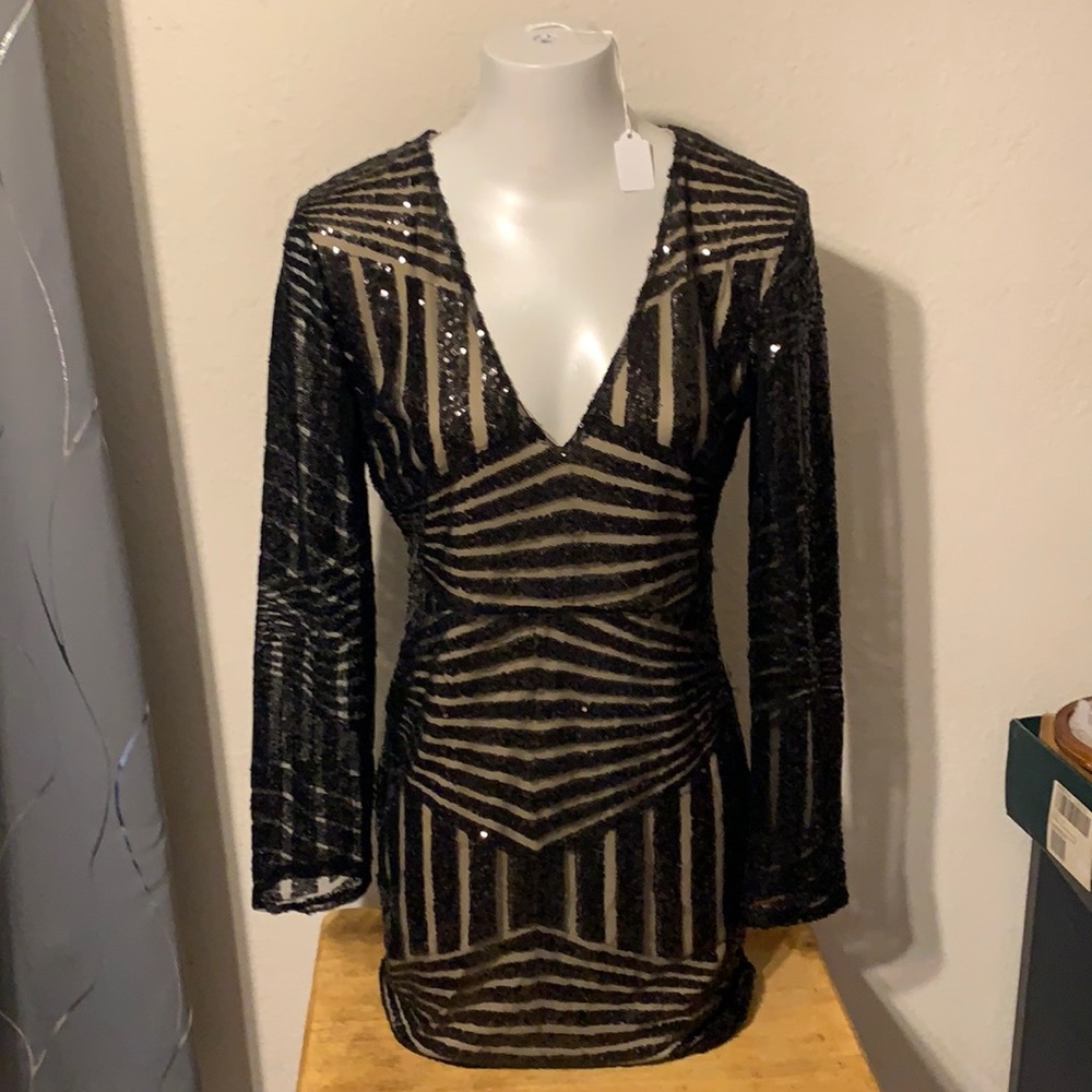 Black sequence dress size large